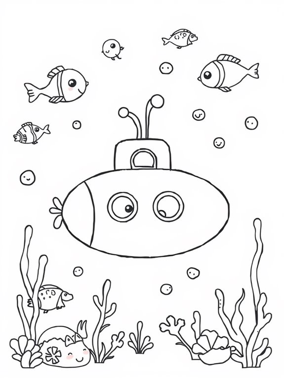 colorful submarine fun activity