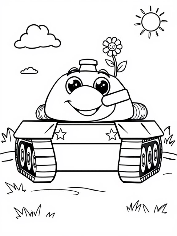 colorful tank coloring page