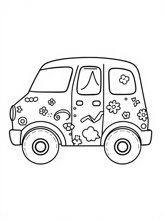 coloring page delivery van