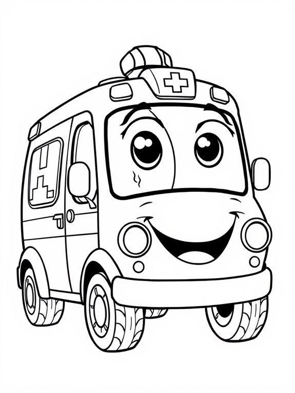 coloring page for ambulances