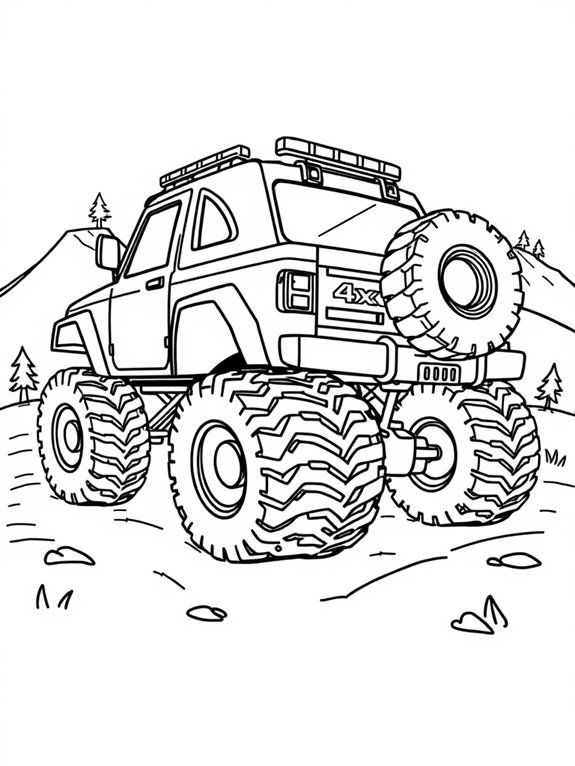 coloring page for trucks