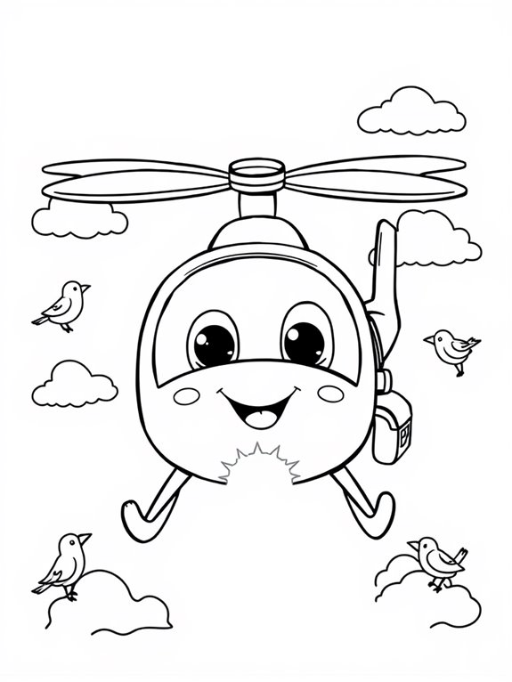 coloring page helicopter fun