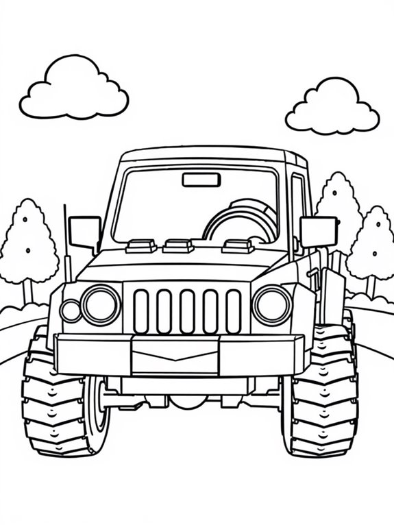 coloring page of car