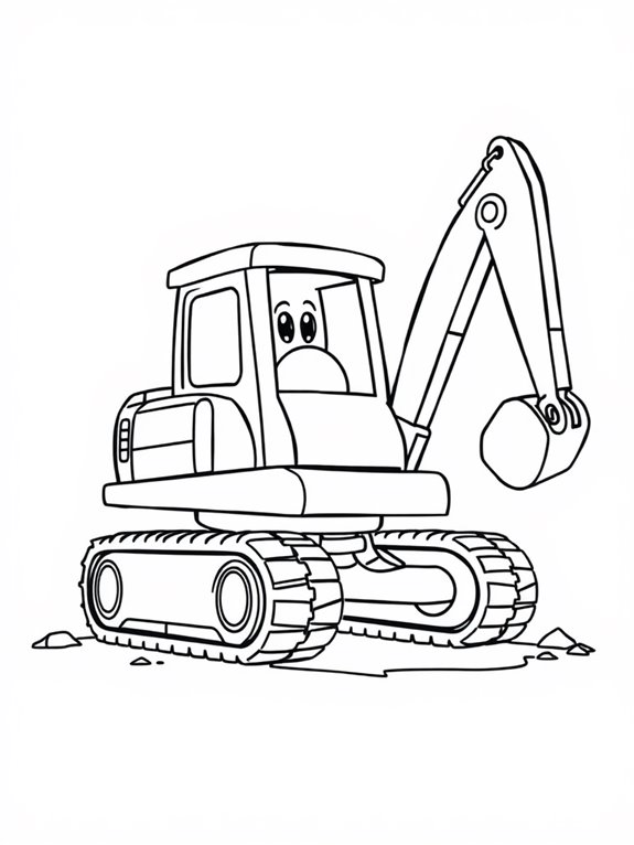 coloring page of excavator