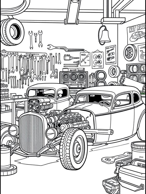 coloring page of garage