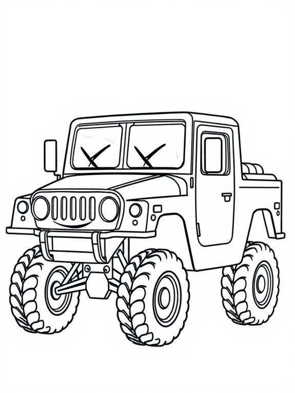 coloring page of humvee