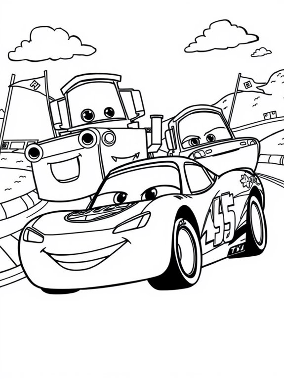 coloring page of lightning mcqueen