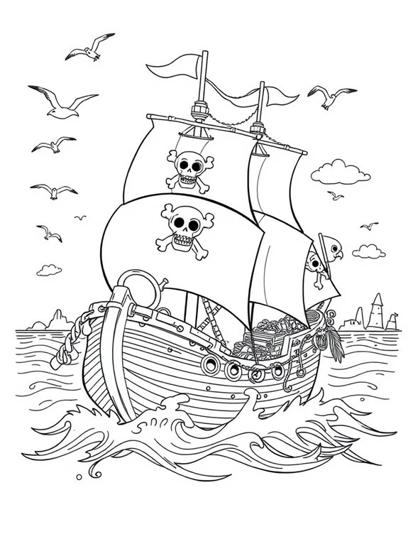 coloring page of pirates