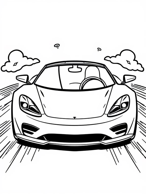 coloring page of roadster