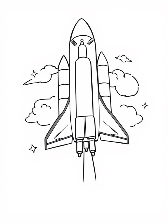 coloring page of spaceship