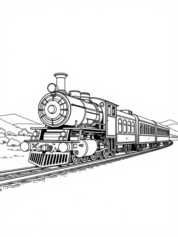 coloring page of train