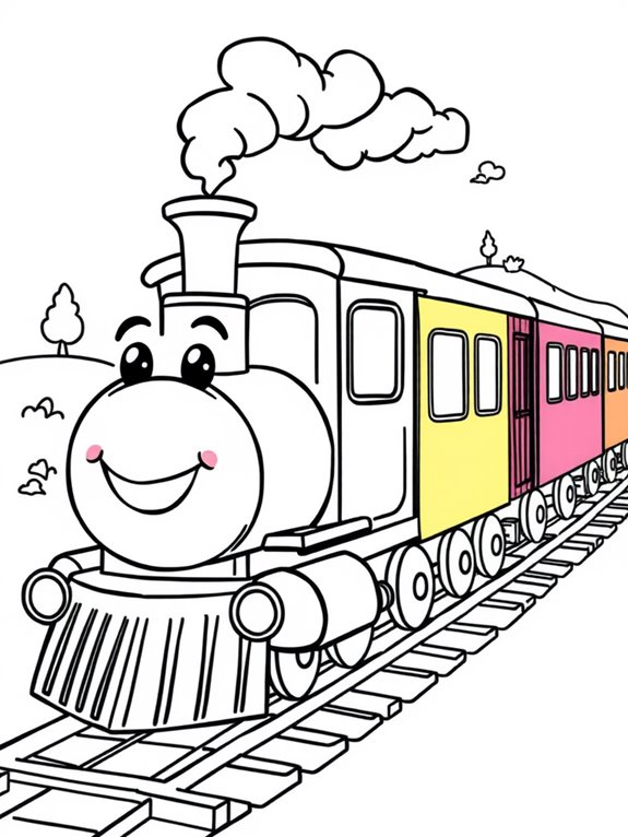 coloring page of train