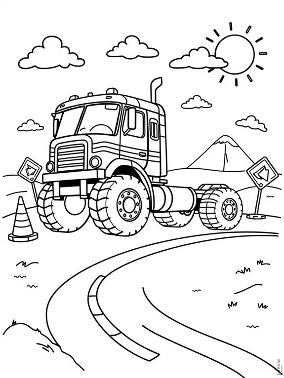 coloring page of trucks