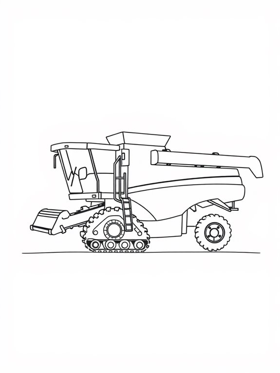 combine harvester coloring page