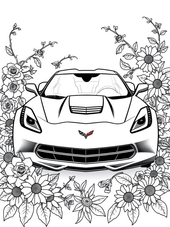 corvette adorned with flowers