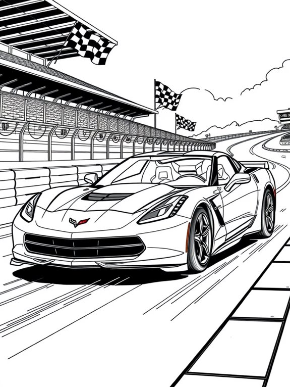 corvette racing on track