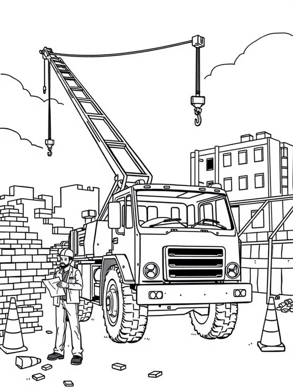 crane truck at construction site