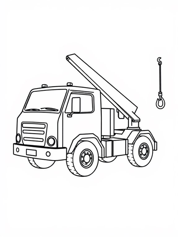 crane truck coloring page