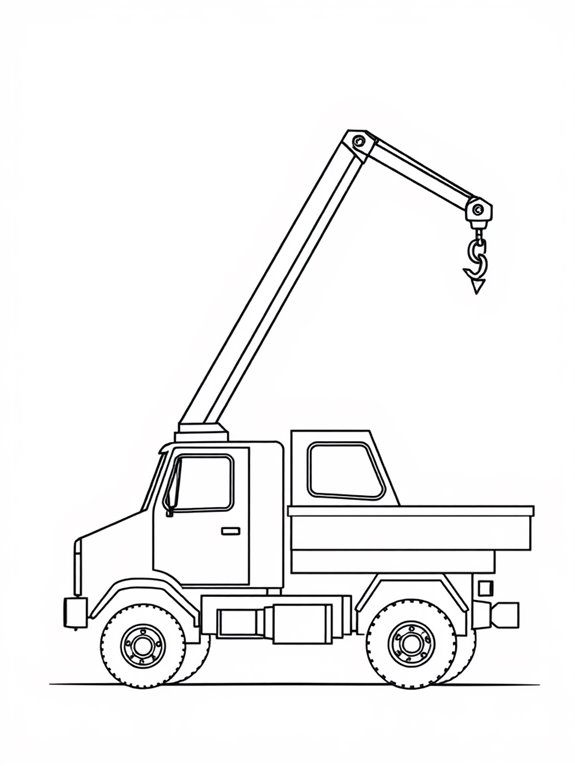 crane truck coloring page