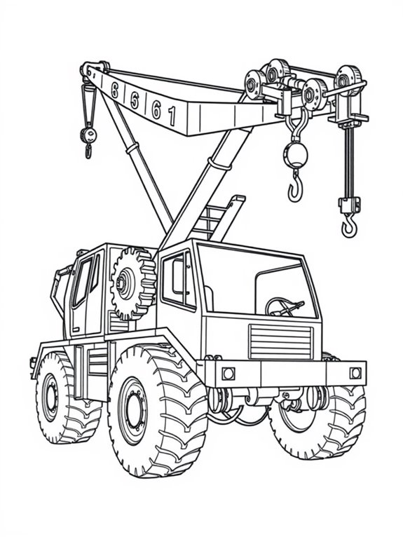 crane truck with gears