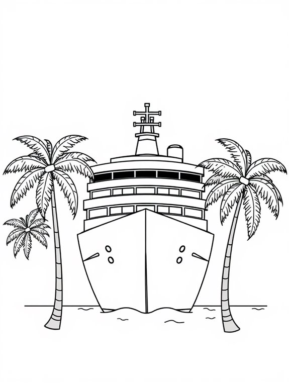 cruise ship coloring page