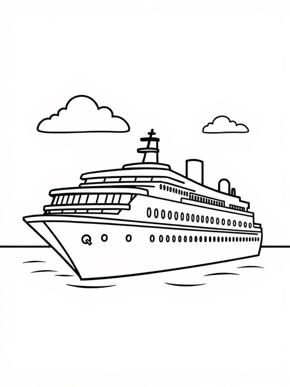 cruise ship coloring page