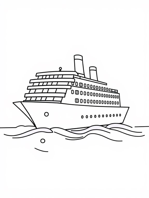 cruise ship coloring page