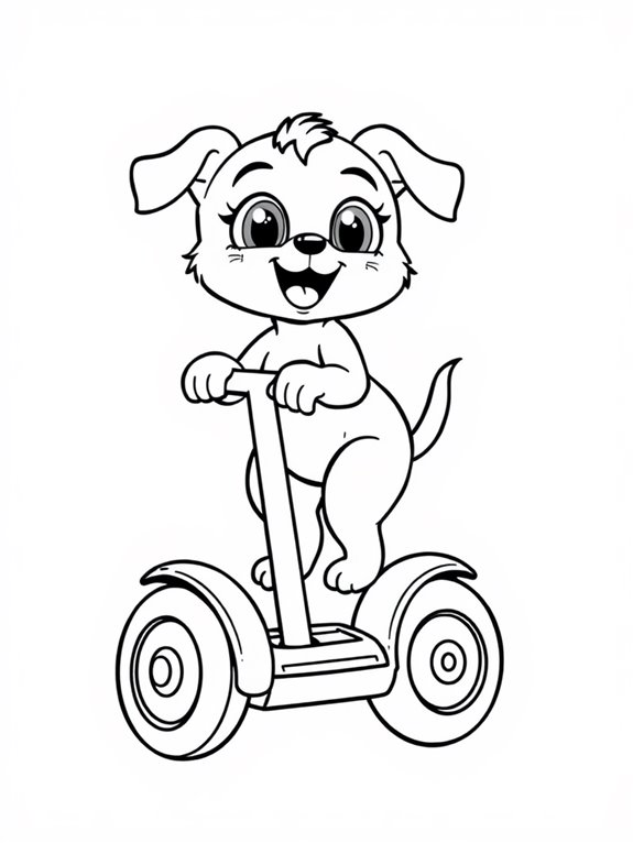 cute animal on segway