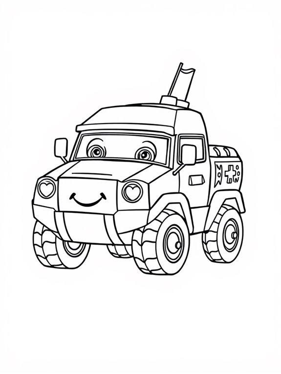 cute armored car coloring