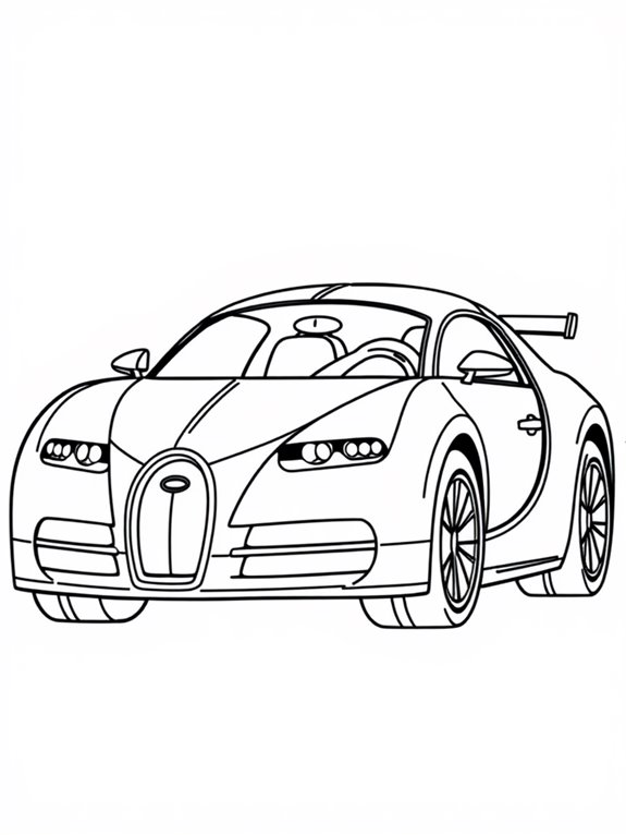 cute bugatti coloring page