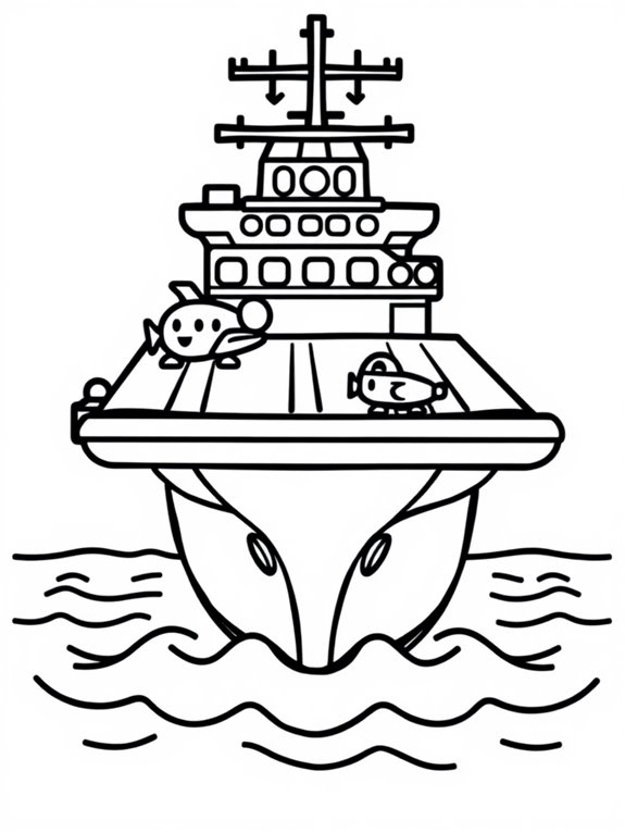 cute cartoon aircraft carrier