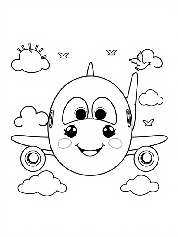 cute cartoon airplane illustration