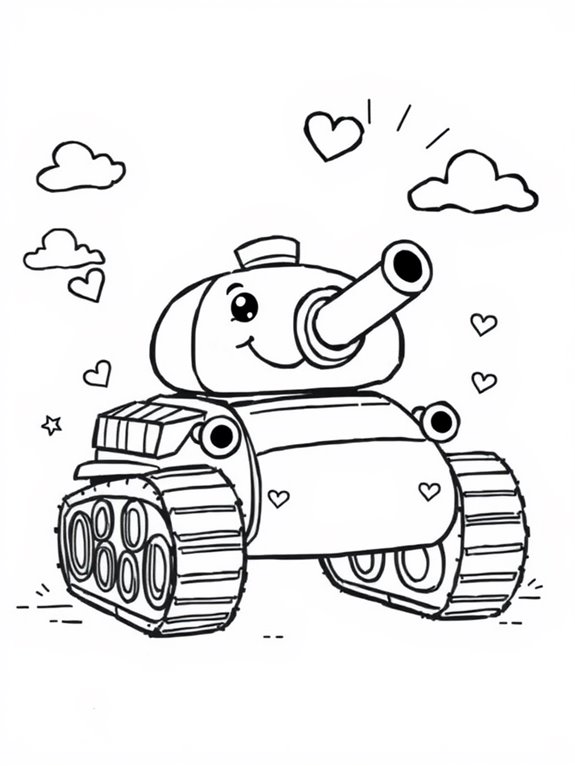 cute cartoon battle tank