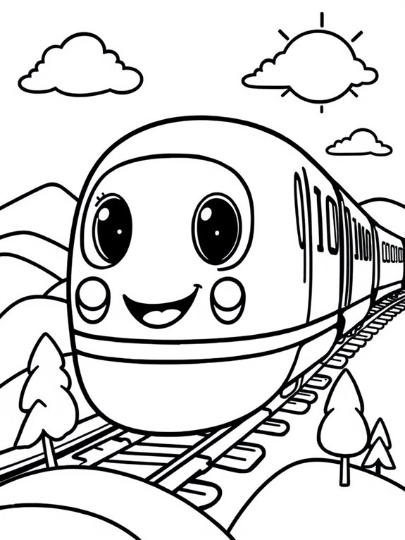 cute cartoon bullet train