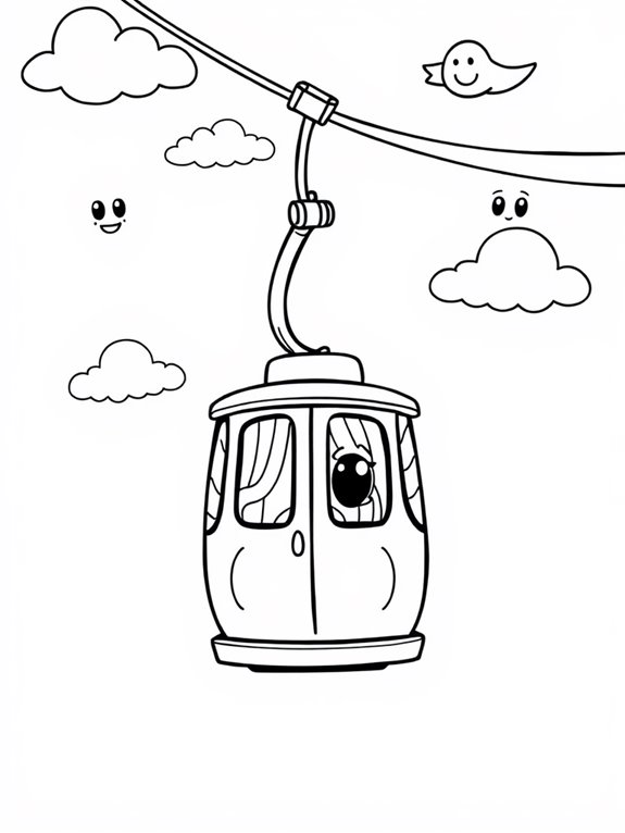 cute cartoon cable car