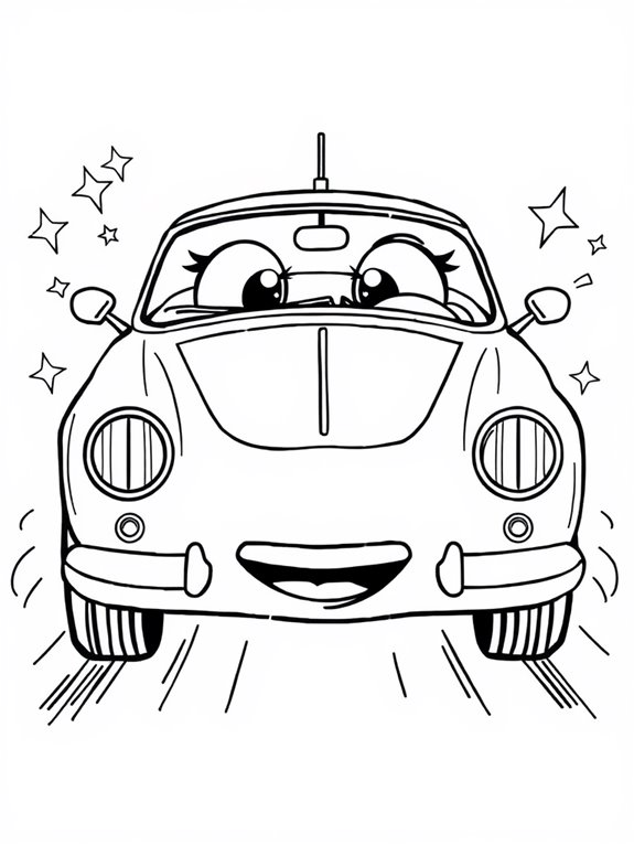 cute cartoon car coloring