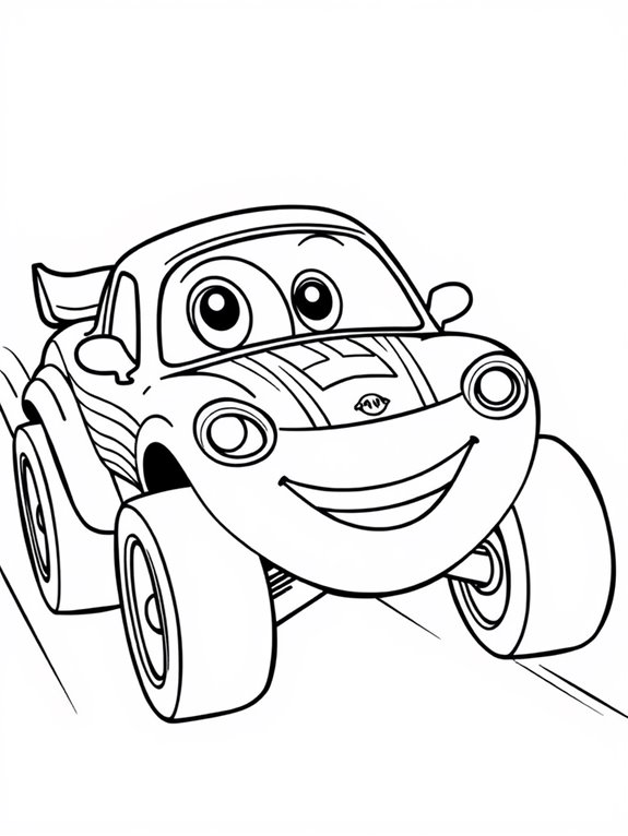 cute cartoon car coloring