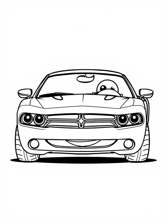 cute cartoon dodge charger