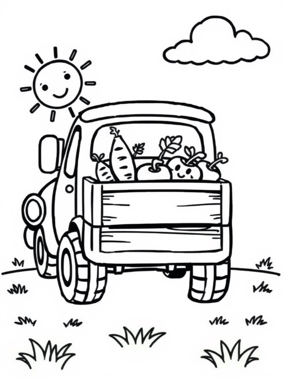 cute cartoon farm truck