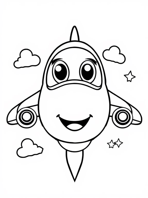 cute cartoon fighter jet