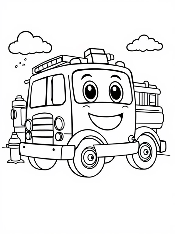 cute cartoon fire truck