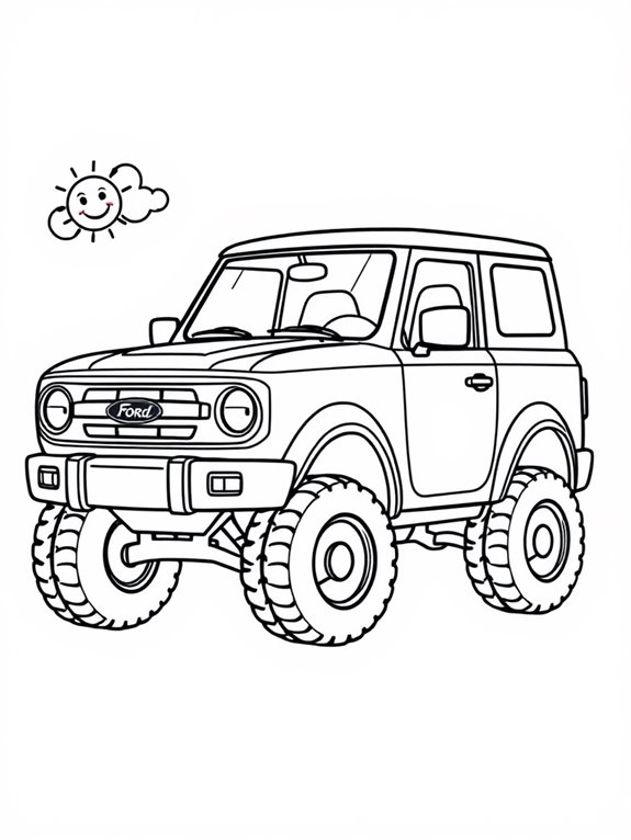 cute cartoon ford bronco