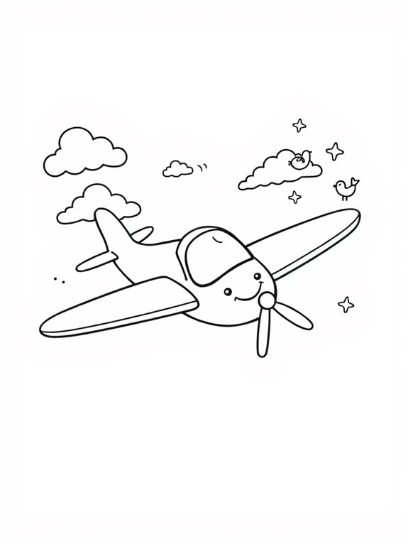 cute cartoon glider plane