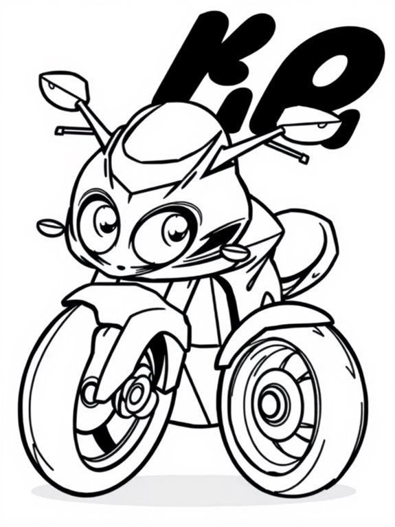 cute cartoon kawasaki ninja