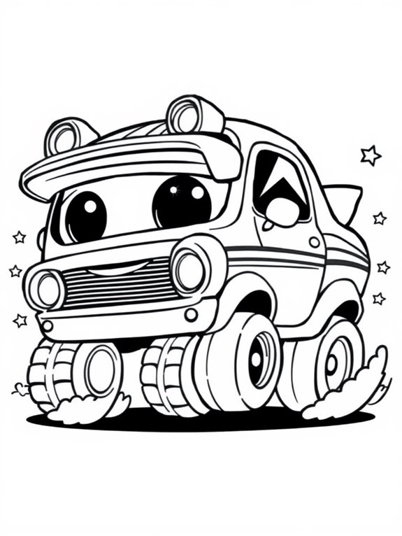 cute cartoon muscle car