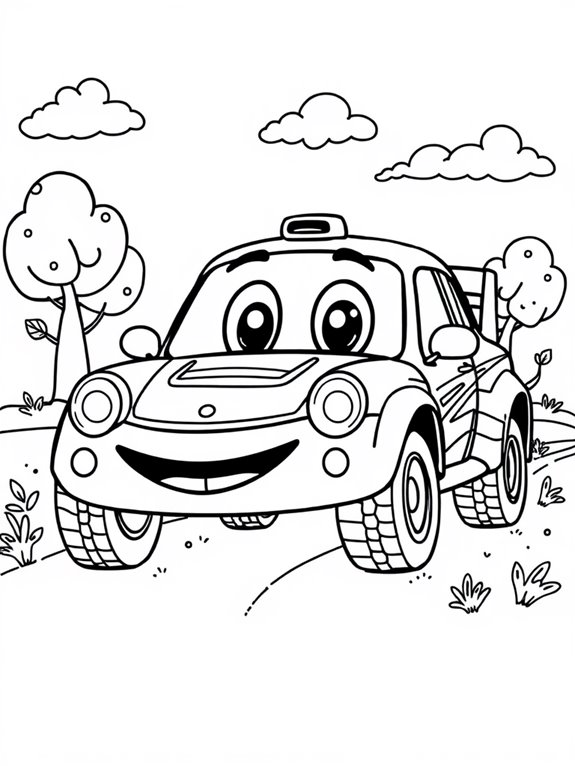 cute cartoon rally car