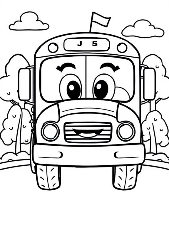 cute cartoon school bus