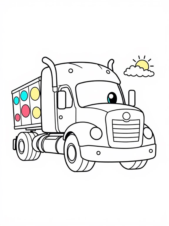 cute cartoon semi truck