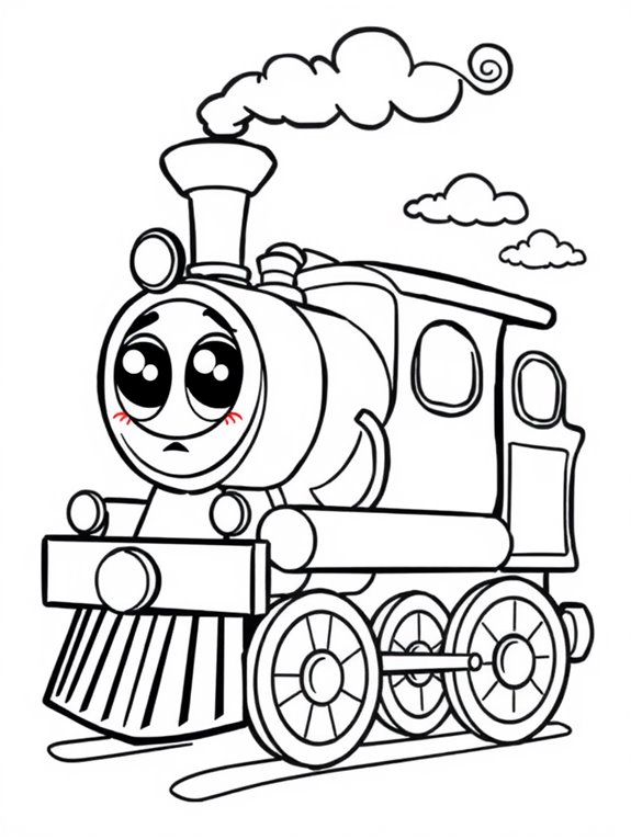 cute cartoon steam engine