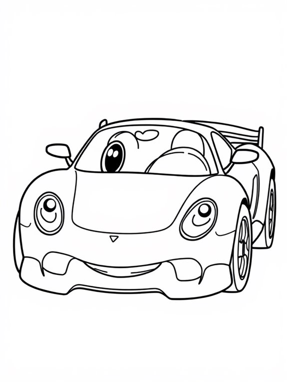 cute cartoon supercar illustration